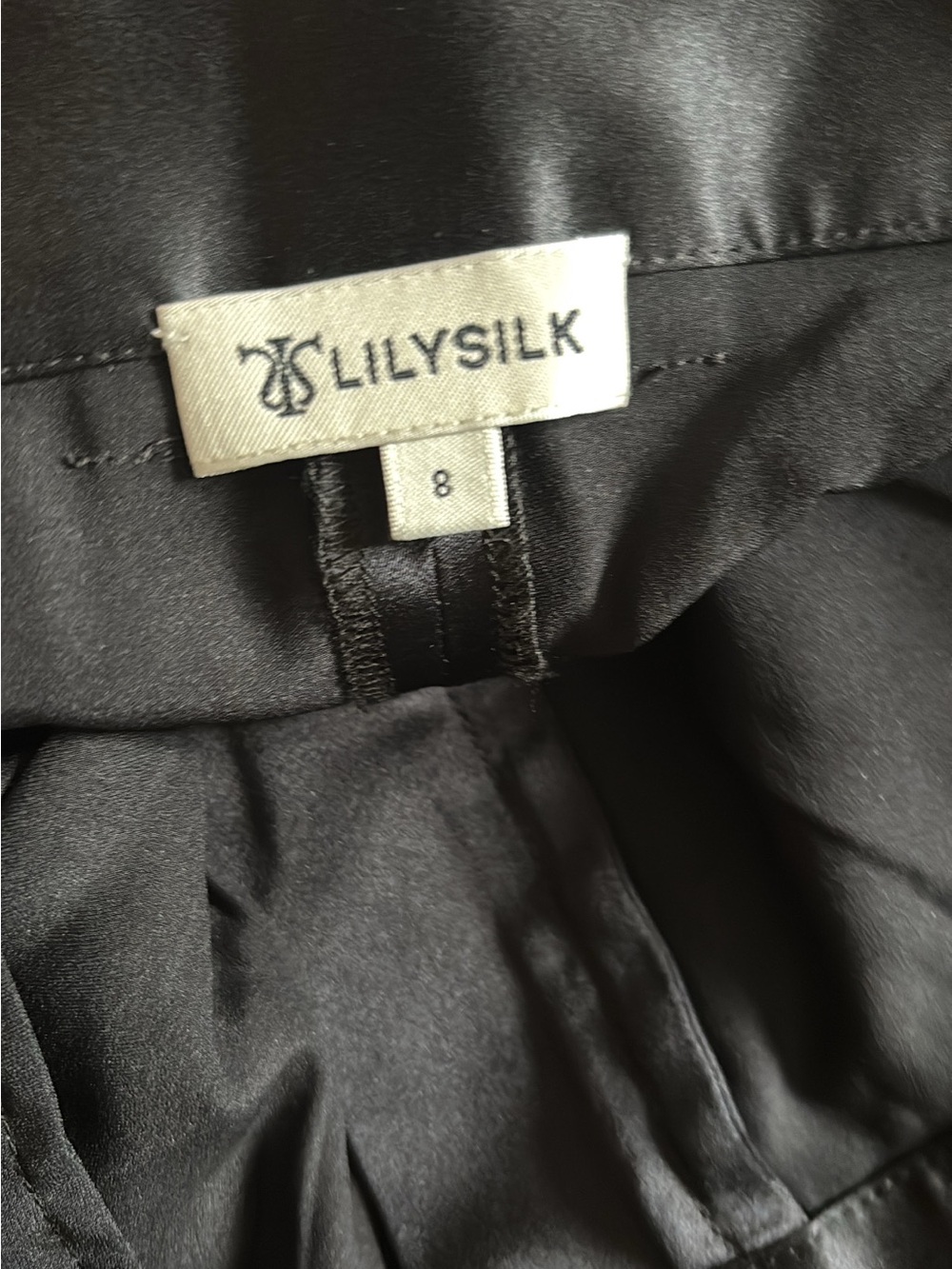 LILYSILK Silk Straight Leg Dress Pants Black Career Office Size 8 Business - Picture 3 of 5